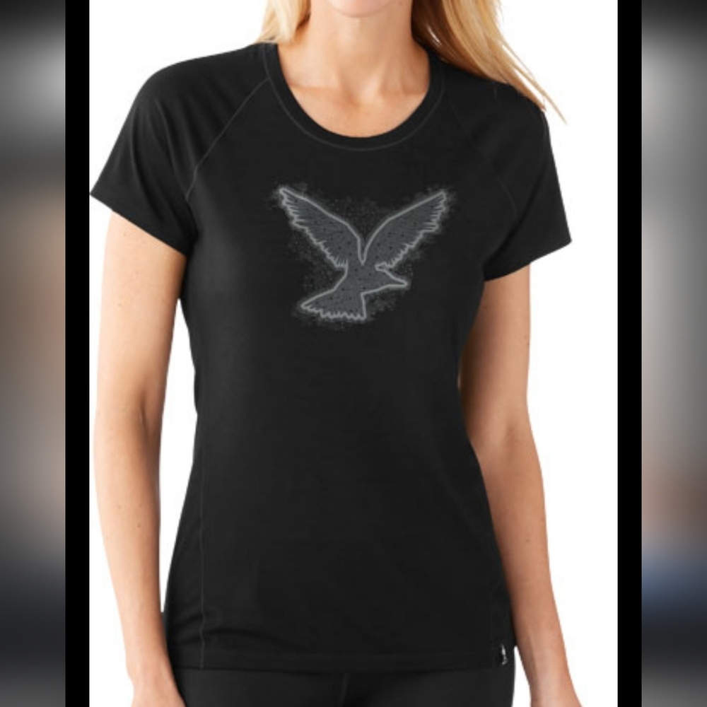 SmartWool Merino 150 Aquila Eagle Base Layer Tee Black Size Medium Merino Wool